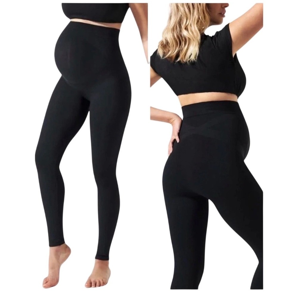 Belly Bandit Women Maternity Leggings S Black High Waist Support Seamless BDA